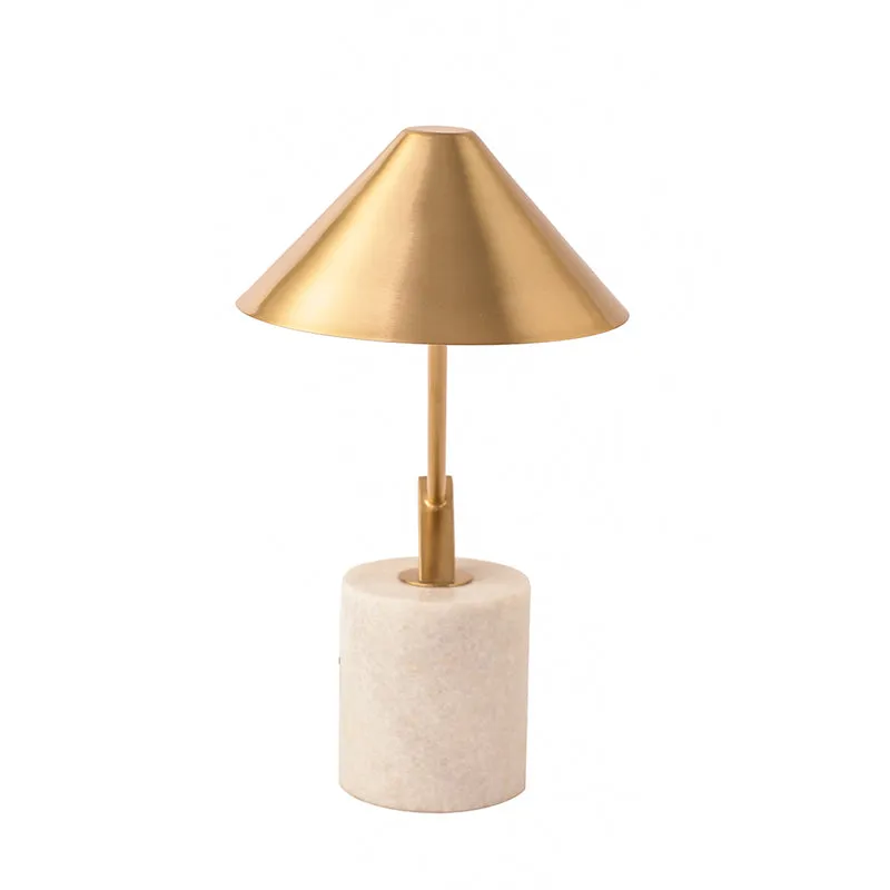 Golden Peak Marble Table Lamp - White,Gold media 5