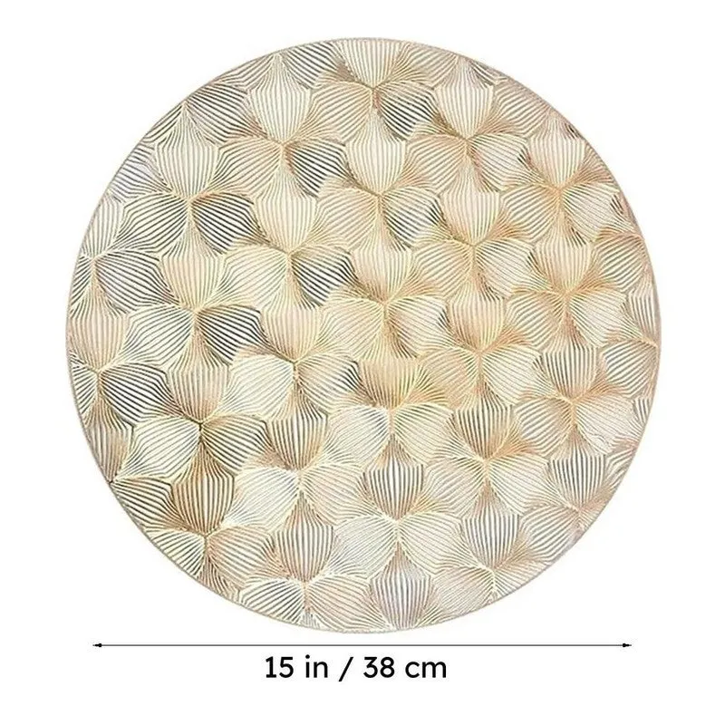 Maruva Golden Round PVC Table Mats - Set Of Four media 8