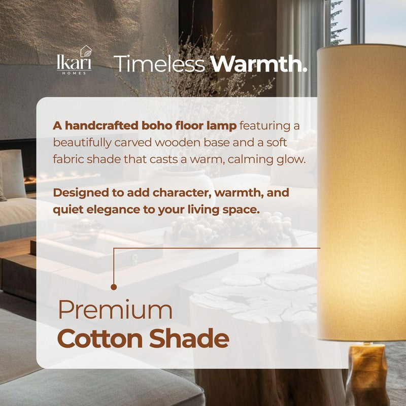 Tall White Mango Wood Floor Lamp media 5