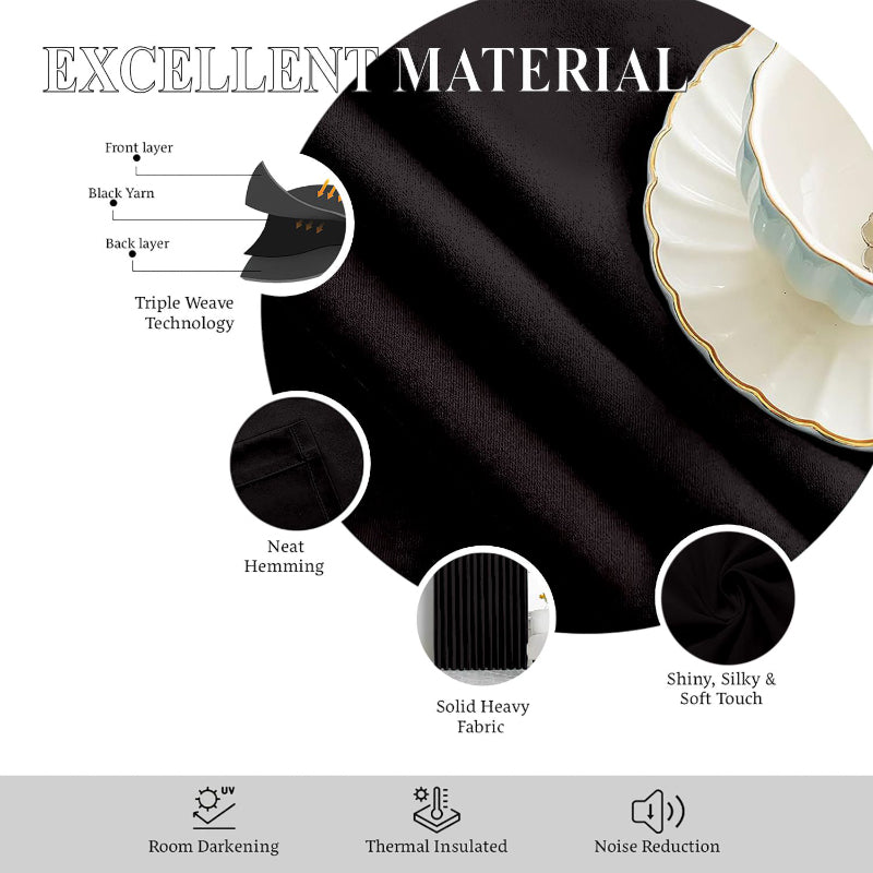 Esme Triple Pinch Pleat Short Width Curtain - Black media 7