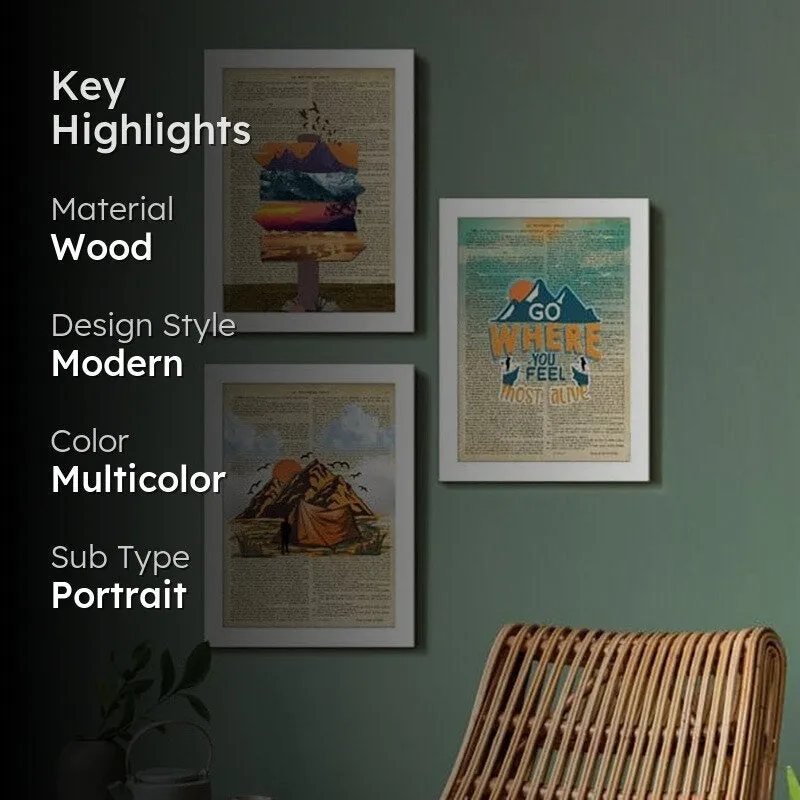Travel Trail Wall Art - Set Of Three media 2