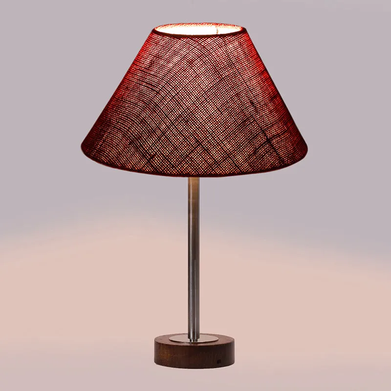 Sienna II Rodin Wooden Table Lamp - Maroon,Silver,Brown media 5
