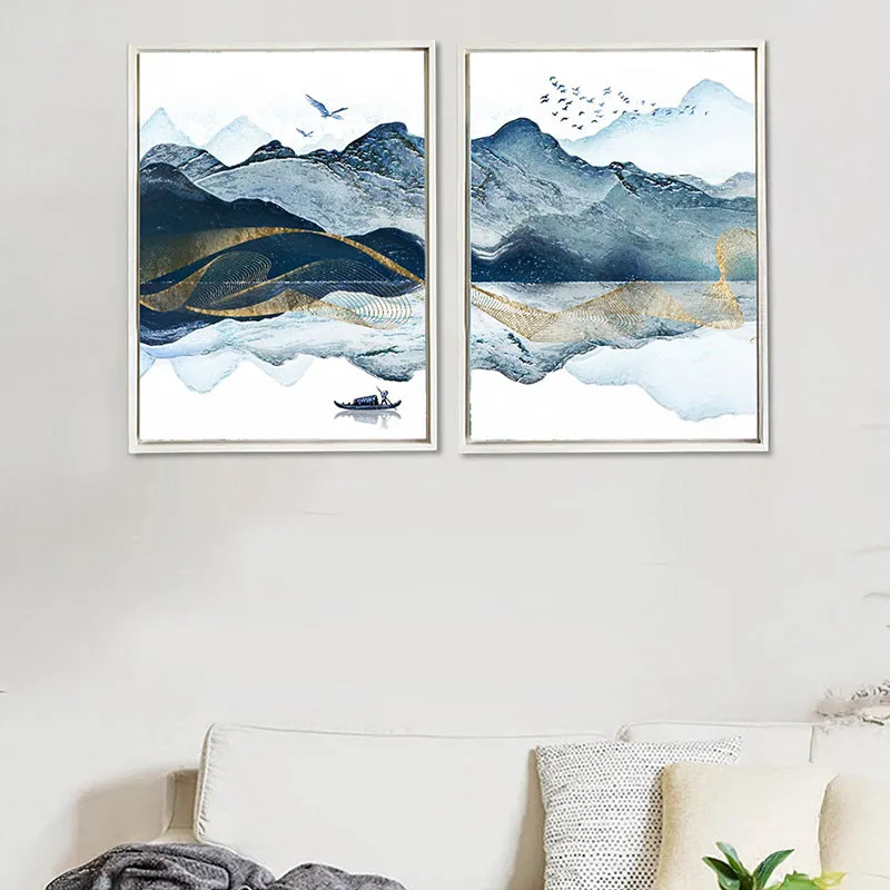 Bleeding Blue Wall Art - Set Of Two media 1