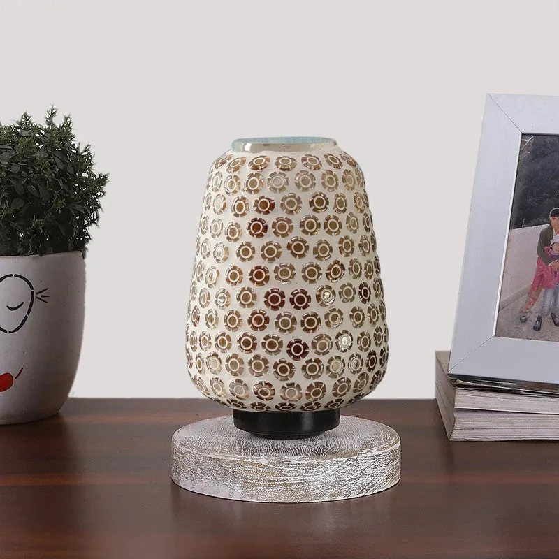 Sparklen Glass Table Lamp With Wooden Base - Multicolor media 4
