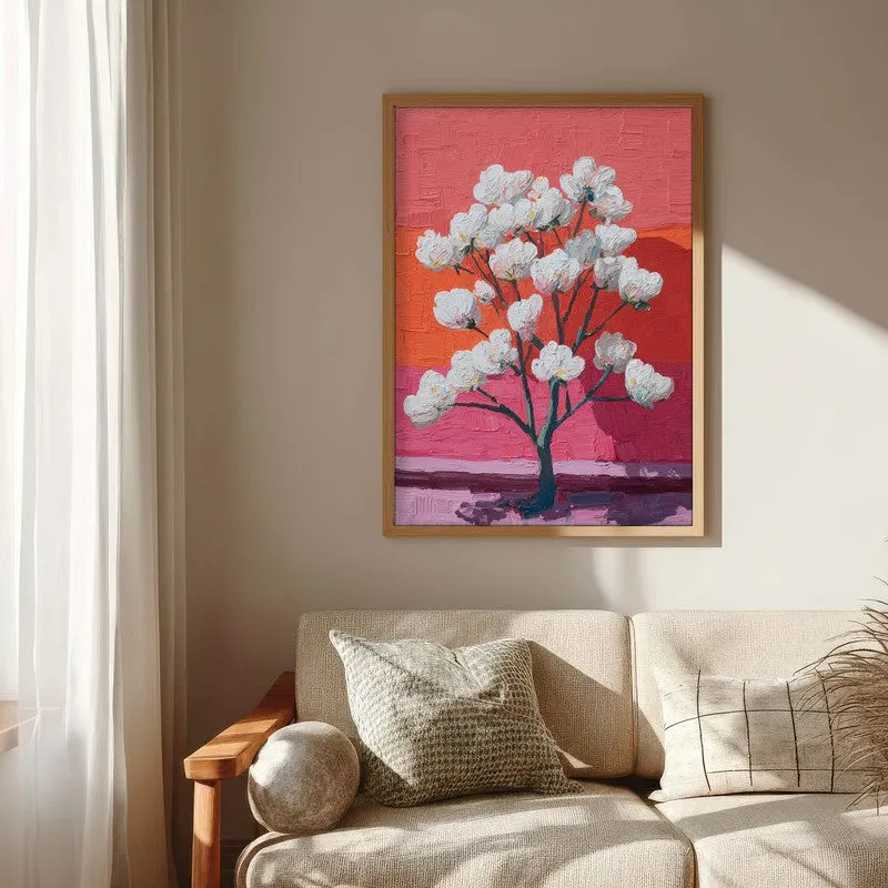 Pixelated Flora Canvas Wall Painting - Brown Frame media 6