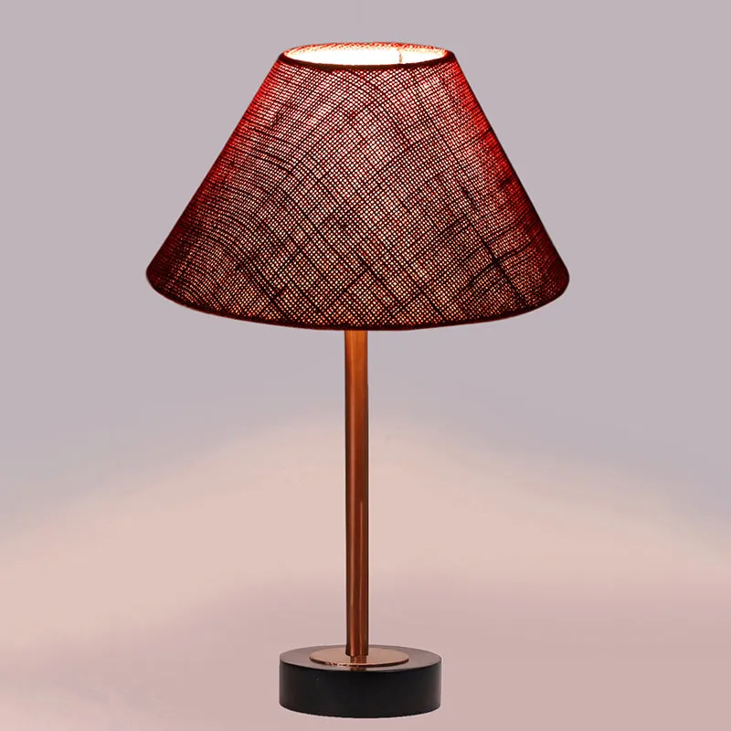 Sienna II Rodin Wooden Table Lamp - Maroon,Copper,Black media 5