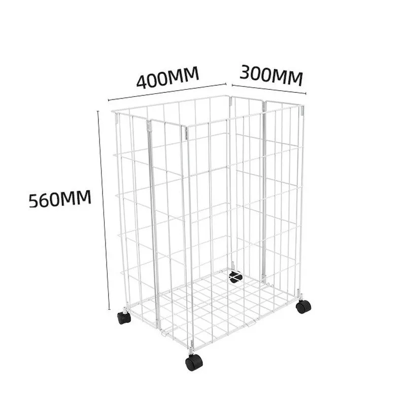 Homezy Foldable Iron Laundry Basket - White media 9