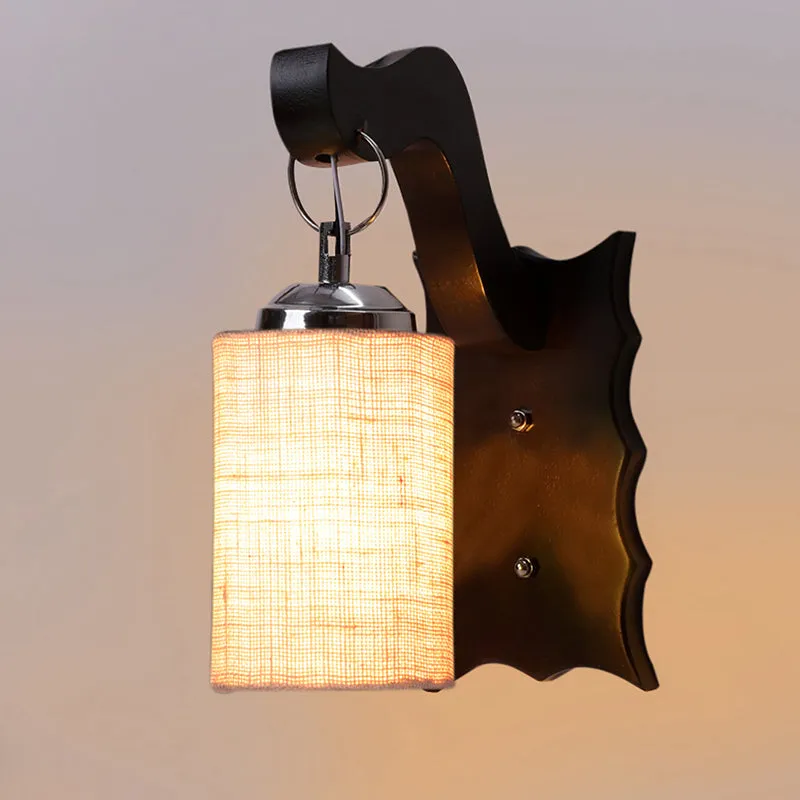 Delphi Glowra Jute & Wooden Wall Lamp - Beige media 4
