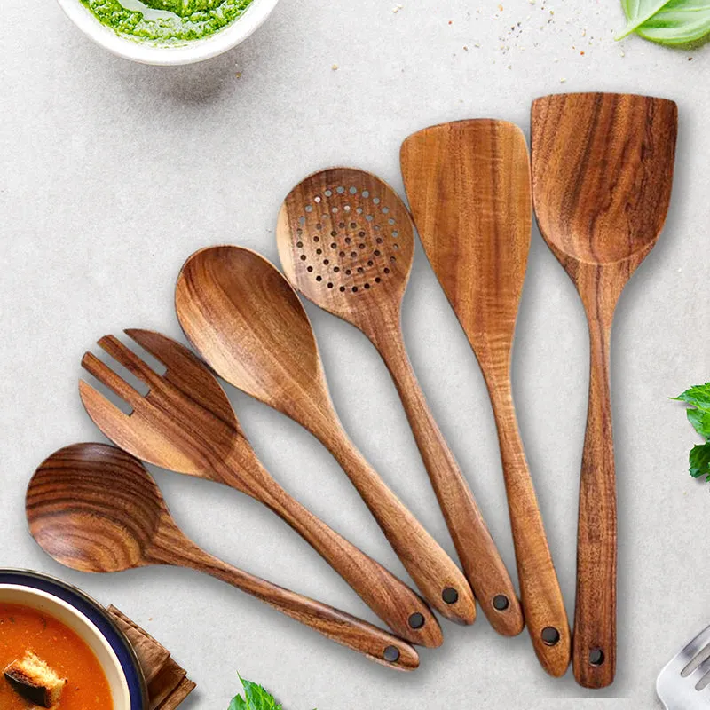Knotis Sheesham Wood Serving Spoon - Six Piece Set media 5