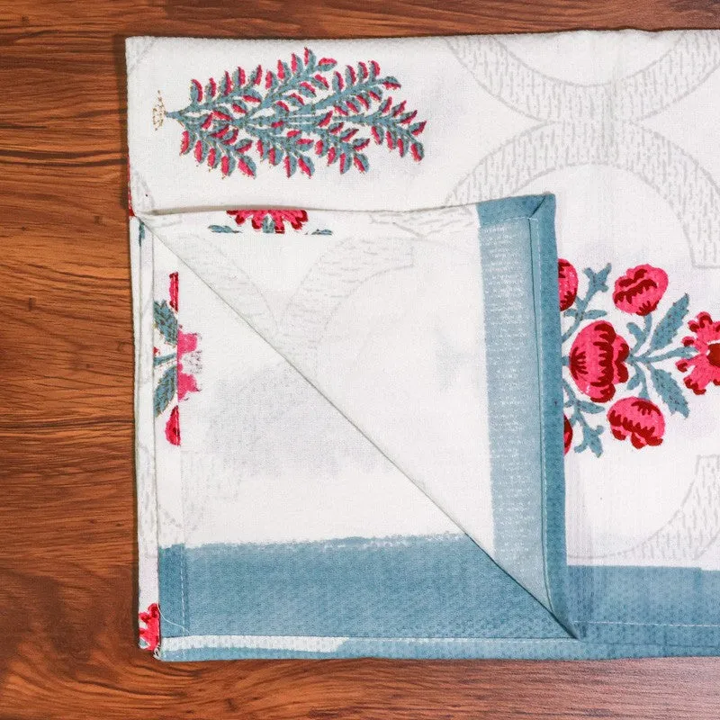 Flora Drift Cotton BathTowel - Blue & White media 6