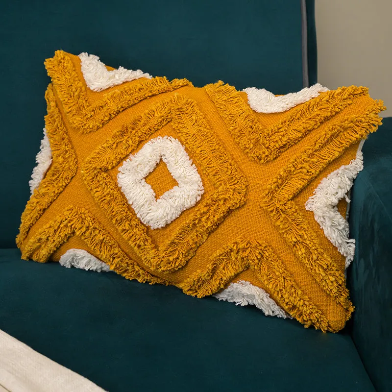 Brush Stitch Tufted Cushion Cover (Rectangle) - Yellow media 3