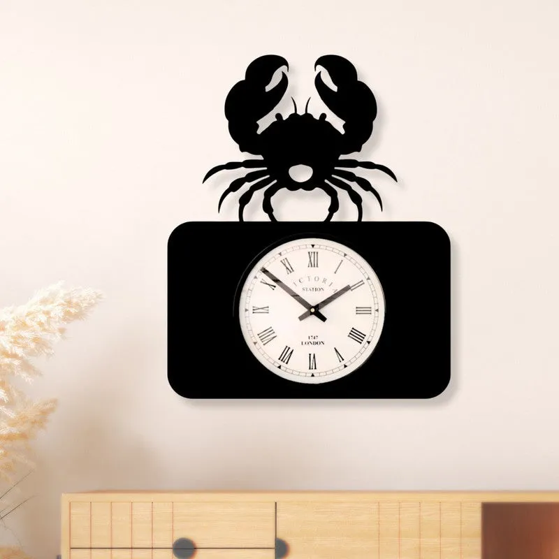 Cancerian Steel Analog Wall Clock - Black media 1