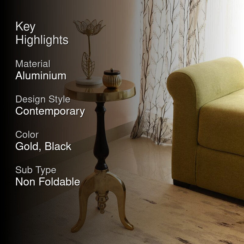 Misova Antique Accent Table - Black & Gold media 2