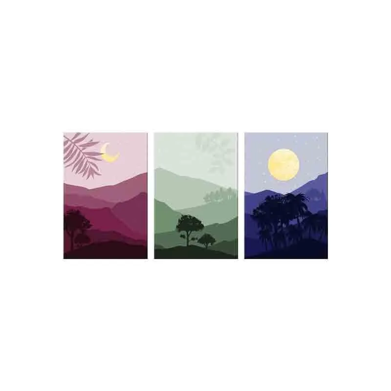 Perspective Poly Canvas Wall Art - Set of Three media 5