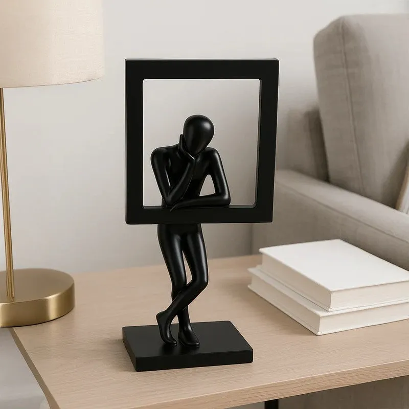 Silent Thoughts Modern Art Sculpture Showpiece -  Black media 1
