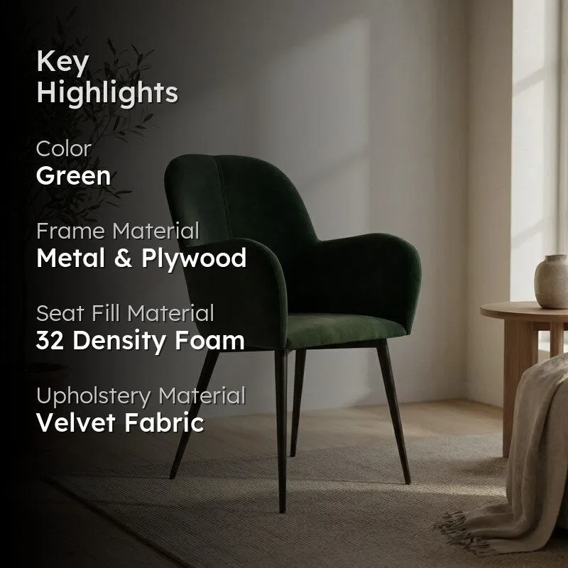 Fernix Metal Accent Chair - Green media 2