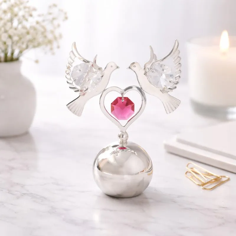 Silver Dove Sillver Plated Mild Steel Showpiece media 1