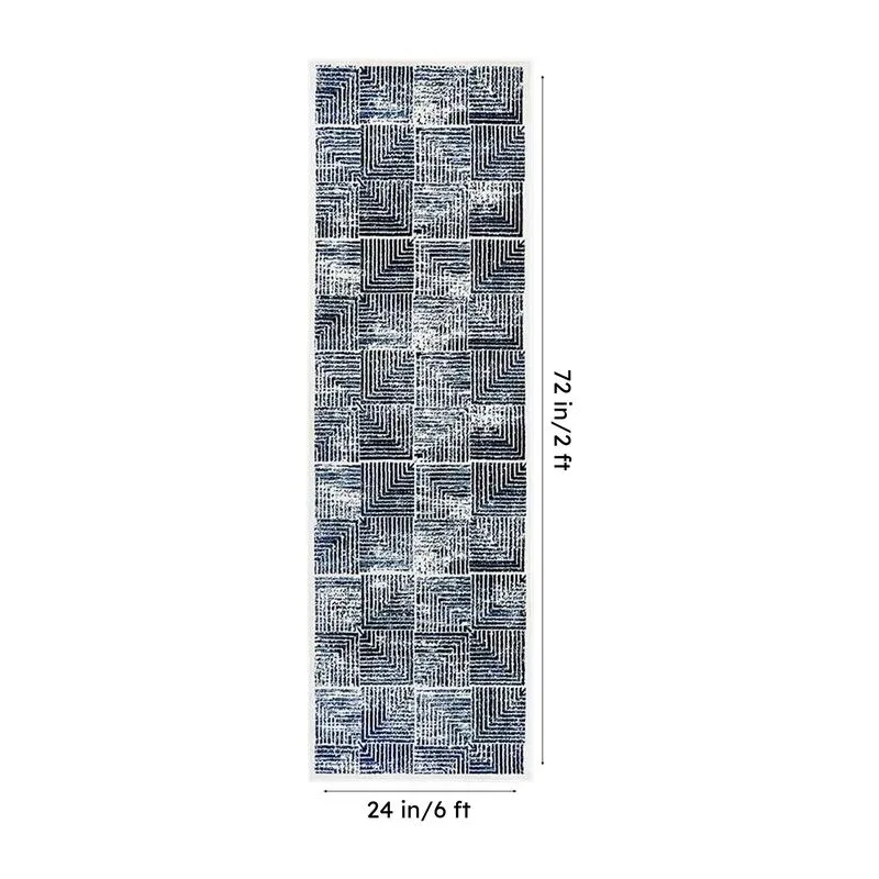 Merca Non-Anti Skid Nylon Runner Rug - Blue media 7