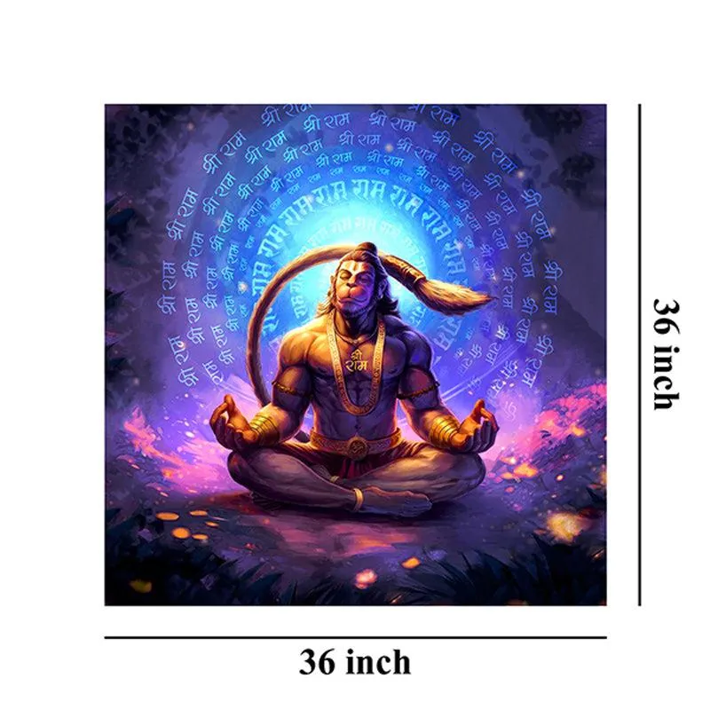 Hanuman In Tranquil Prayer Poly Canvas Wall Painting media 8