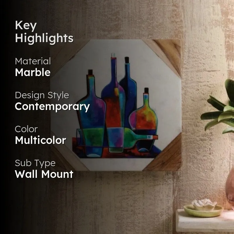 Bottle Stack Printed Marble Wall Accent media 2