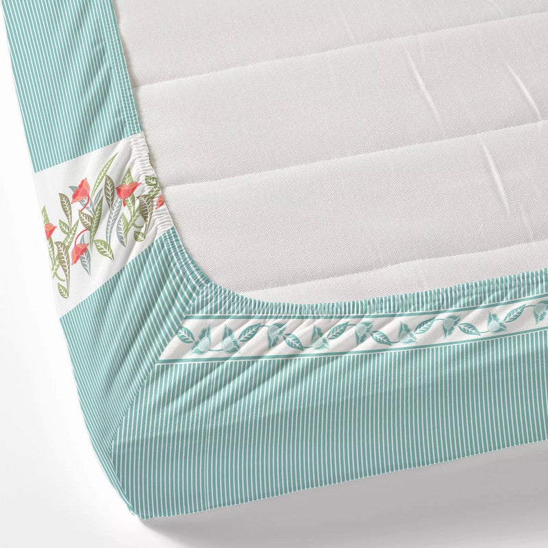 SignatureRest Cotton Bedsheet (Teal) - 180 TC media 4