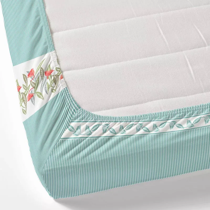 SignatureRest Cotton Bedsheet (Teal) - 180 TC media 4