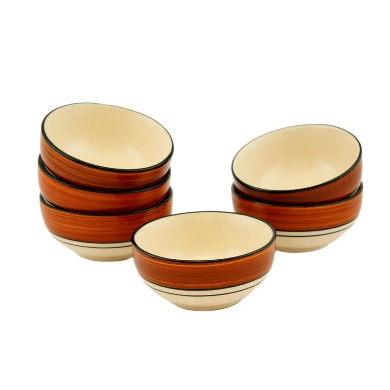 Nibble Ceramic Snack Bowls (Red,White, 180 mL Each) - Set Of Six media 3