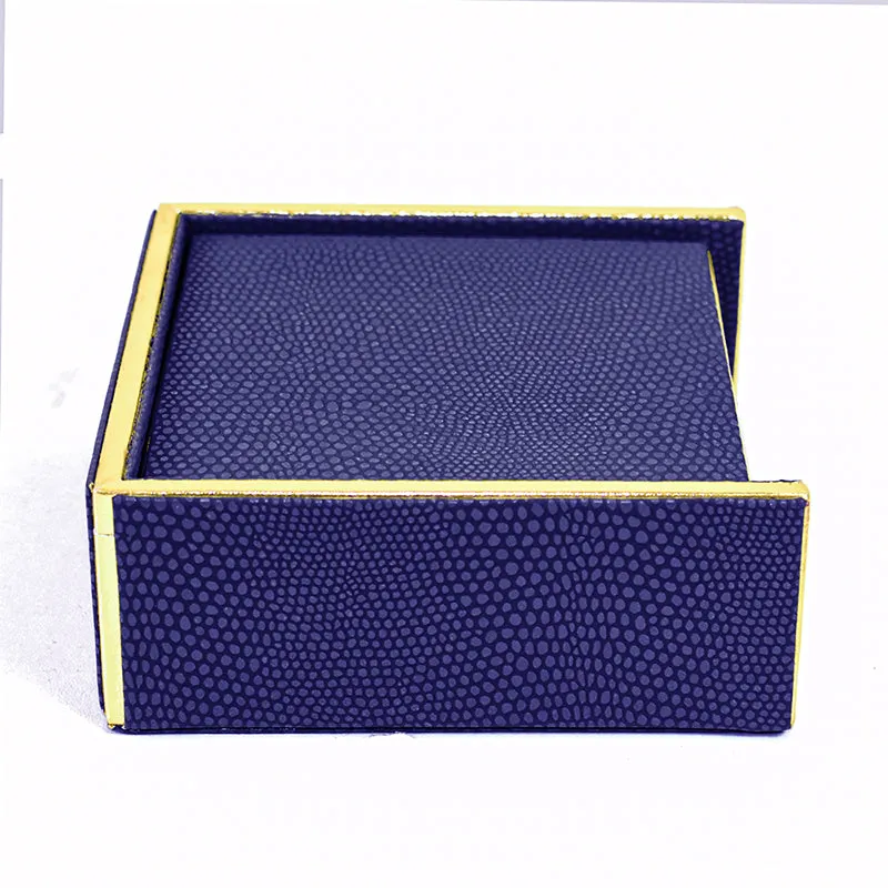 Tisquo Faux Leather Coaster (Blue) - Seven Piece Set media 5