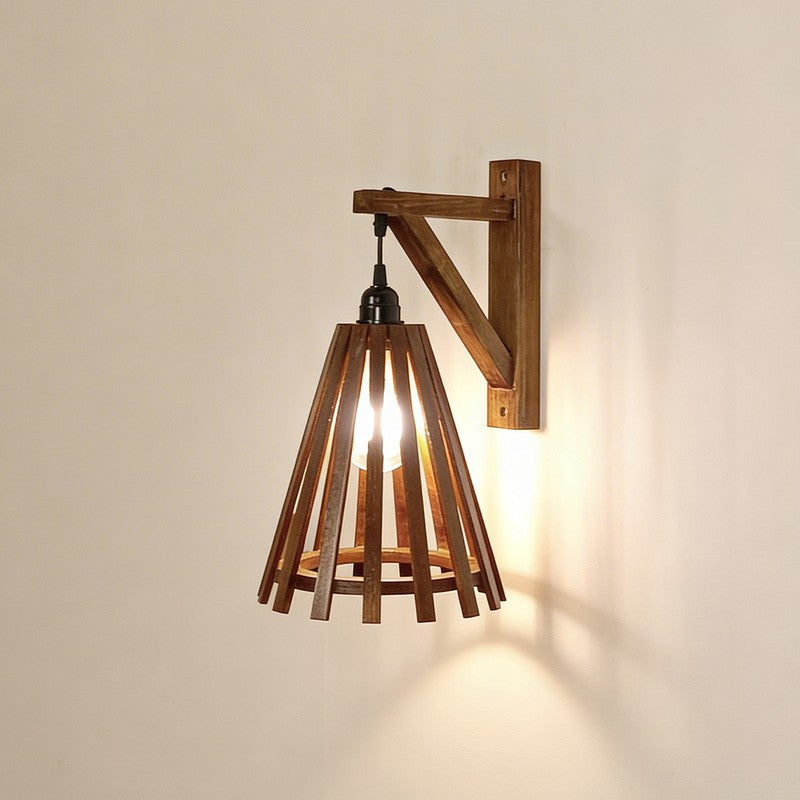 StripeForm Wooden Wall Lamp - Brown media 4