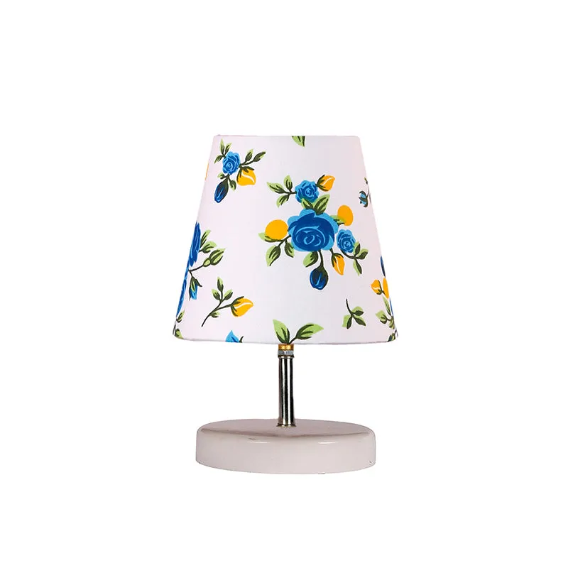 Vero Blue Fleur Fabric Table Lamp - Multicolor media 3
