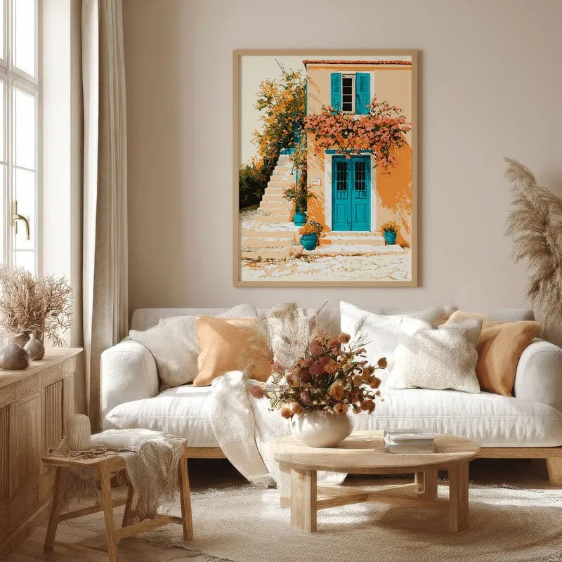 Floral Cascade Canvas Wall Painting - Brown Frame media 4