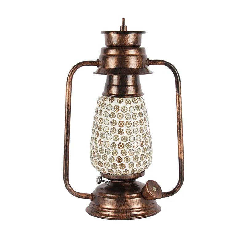Navina Mosaic Lantern Iron Table Lamp - Brown,Yellow media 4