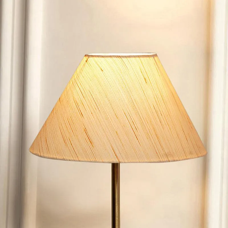 Glow Mesa Cotton & Metal Table Lamp (Empire) - Ivory,Gold media 3