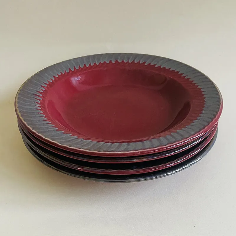 Raisel Ceramic Pasta Plate (Red) - Set Of Four media 1