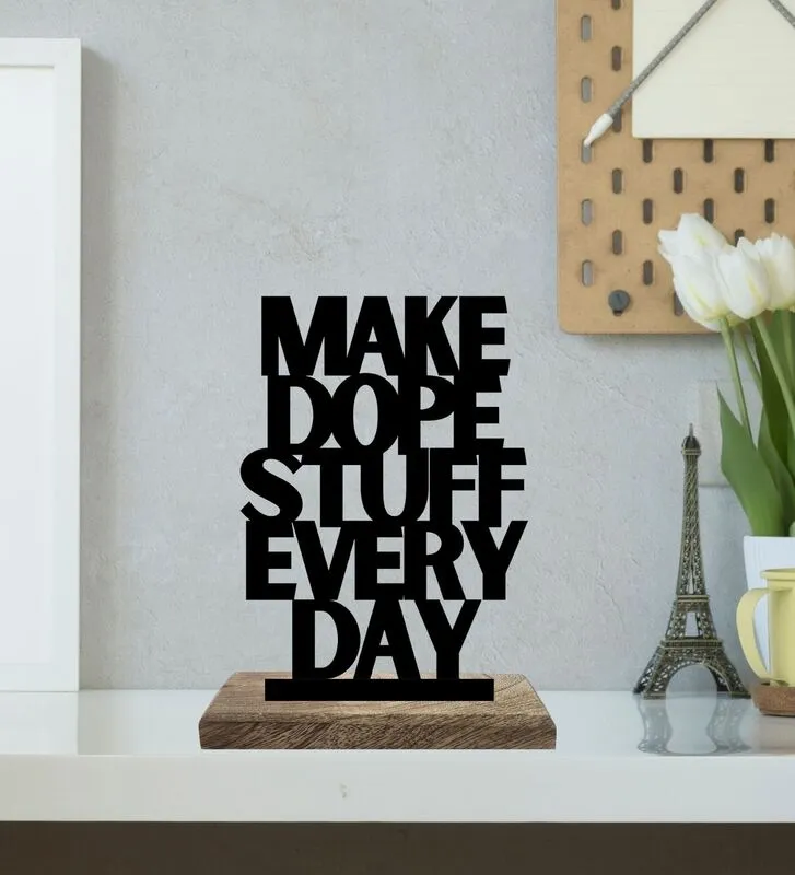 Dope Ideas Daily Execution Typography Showpiece - Set Of Two media 4