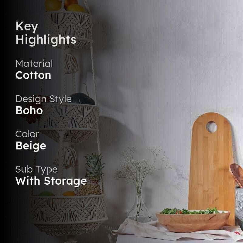 Morii Three -Tier Hanging Cotton Basket media 2