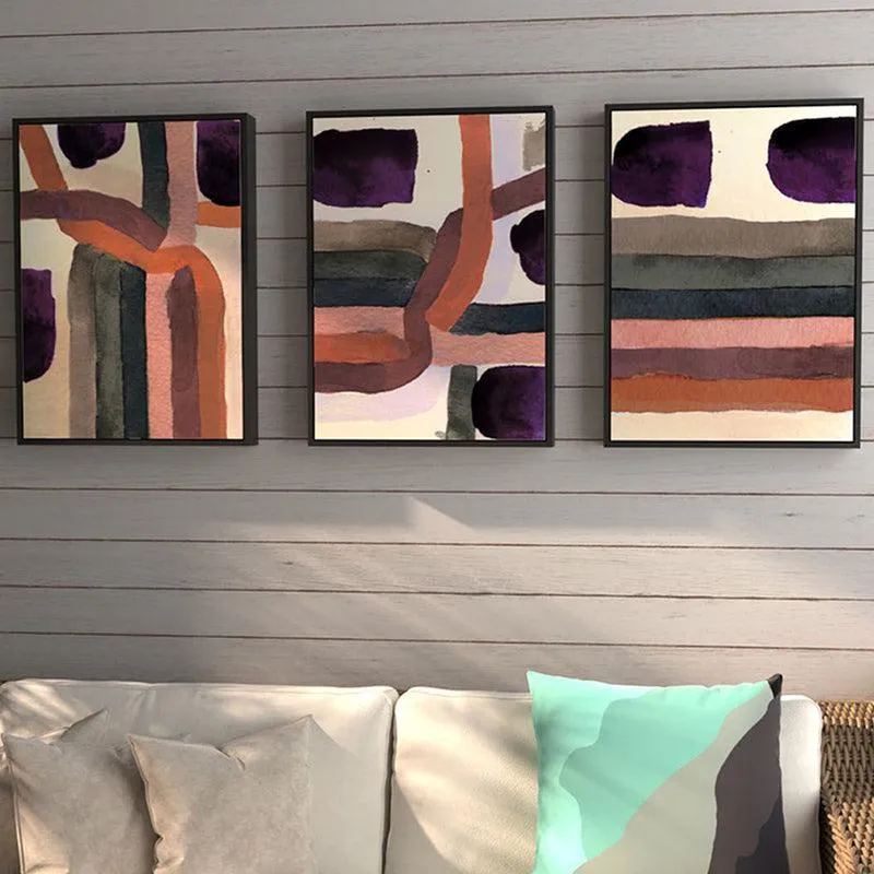 Elma Abstract Wall Painting - Set Of Three media 1