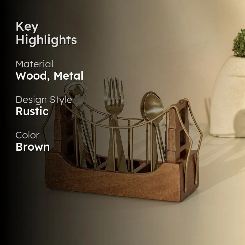 Golden Gate Wooden Cutlery Holder media 2