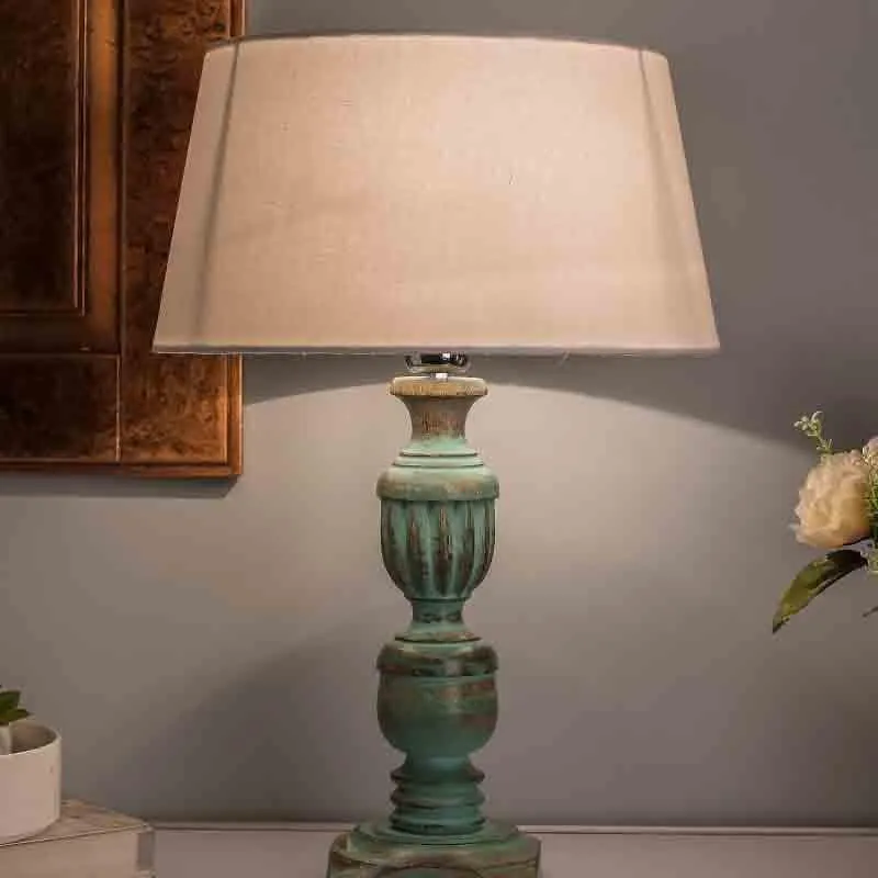 Lueur Fabric Table Lamp - Blue,White media 3