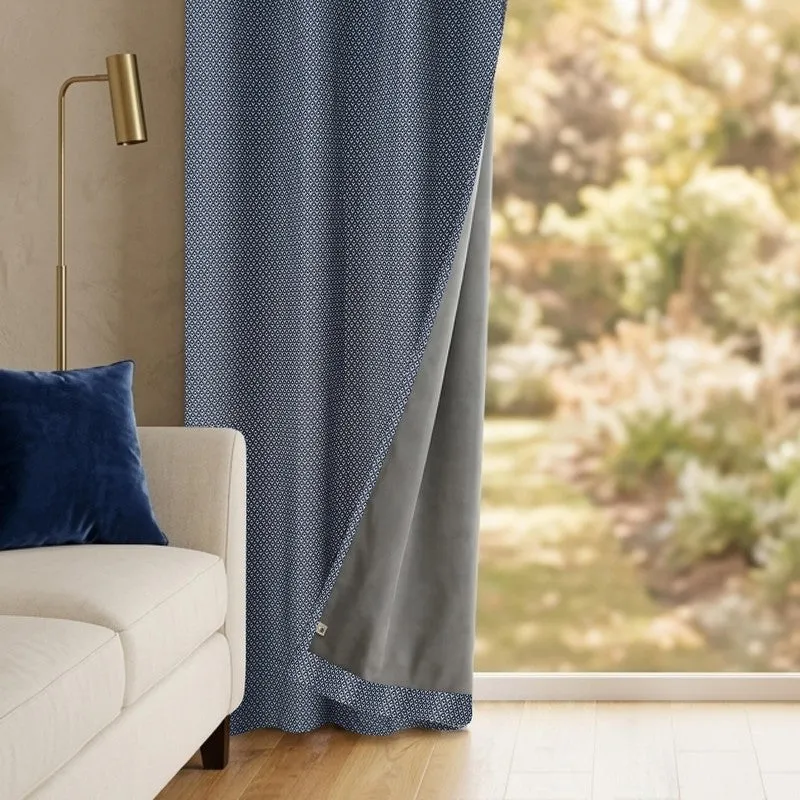 Form Ease Cotton Blackout Curtains - Navy Blue media 3