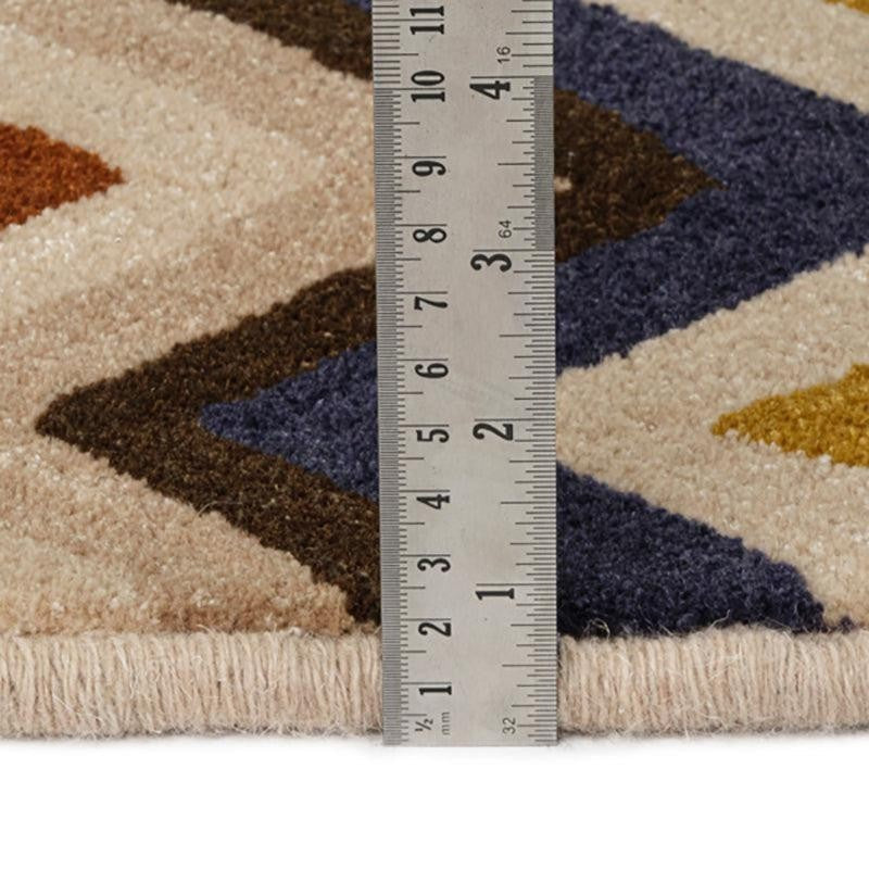 Shelob Hand Tufted Geometric Wool & Nylon Carpet - Rust Brown media 9