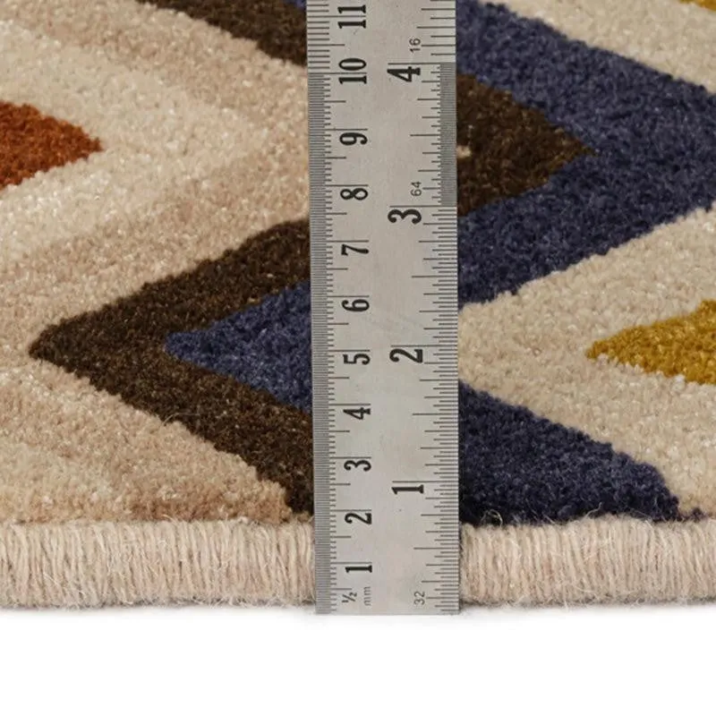 Shelob Hand Tufted Geometric Wool & Nylon Carpet - Rust Brown media 9