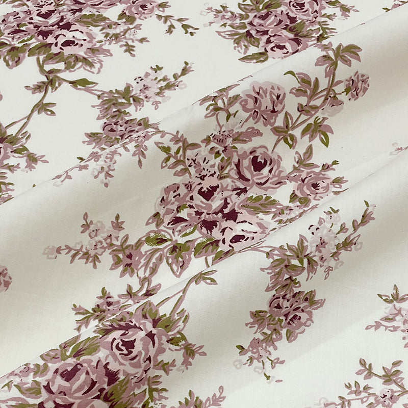 Swayam Rosabella Floral Cotton Bedsheet (Purple) - 250 TC media 3
