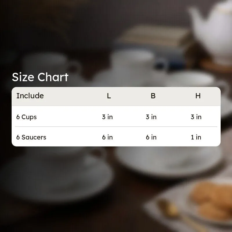 Echo Bone China Cup & Saucer (150 ML) - Twelve Piece Set media 8