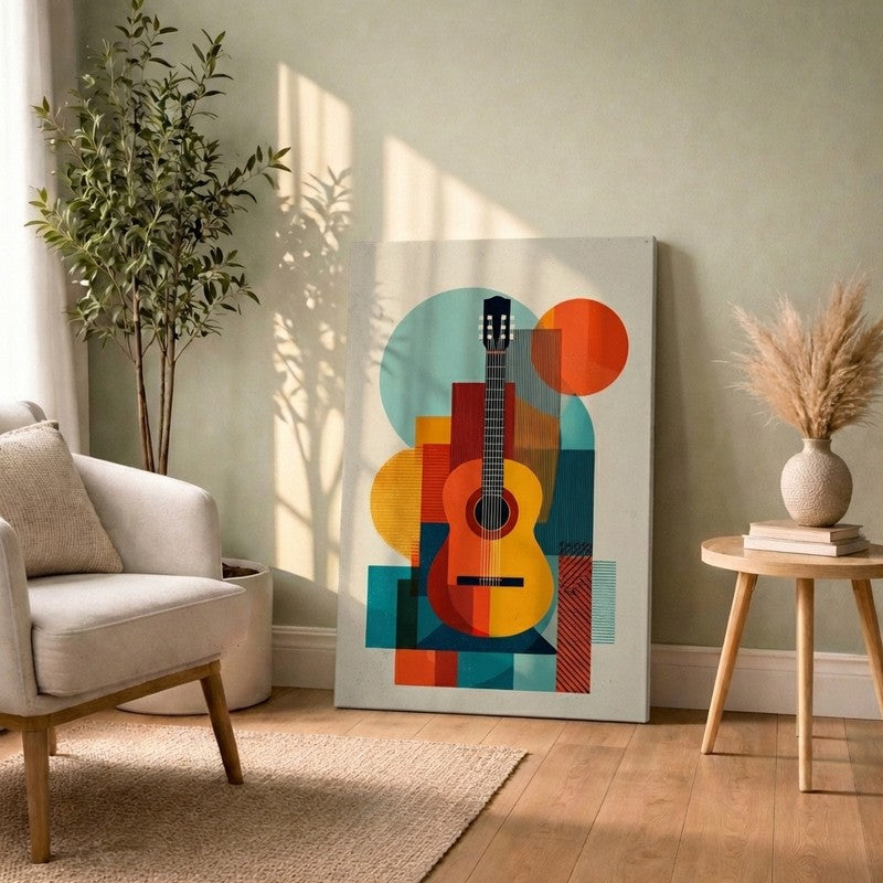 Chordal Modern Guitar Canvas Wall Art