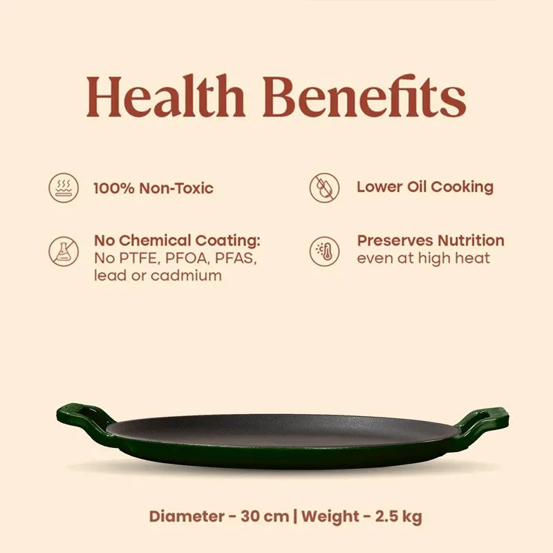 Cumin Co Enamel Cast Iron Dosa Tawa (Green,Black) - 30 cm media 8