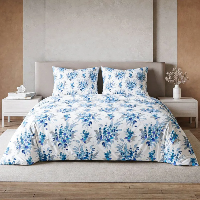 Agala Snapdragon Cotton Bedsheet (Blue)-254 TC media 1