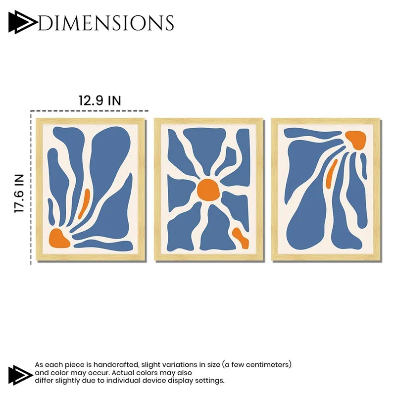 Aurexa Modern Abstract Flow Wall Art With Frame - Set Of Three media 7