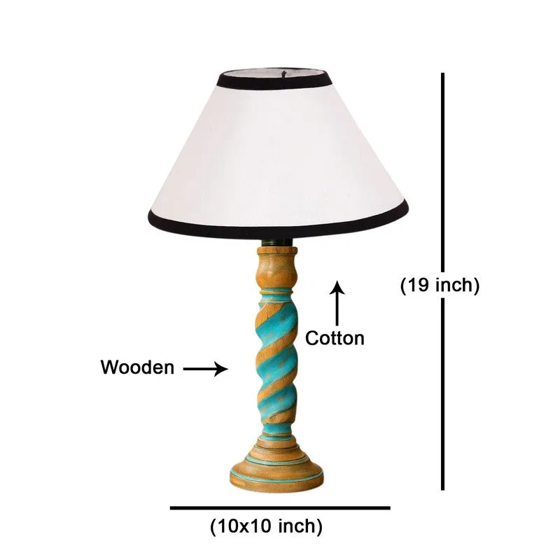 Elara Elora Wooden Table Lamp - White media 8