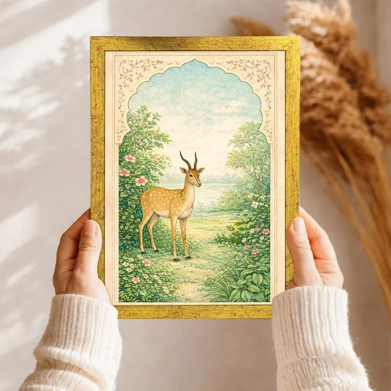 Elysian Paper Wall Painting With Frame - Set Of Six media 5